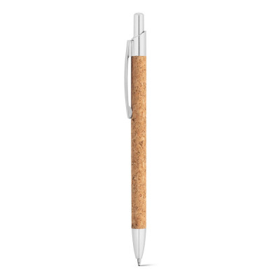 NATURA. Cork and recycled aluminum (100 rAL) ball pen with clip